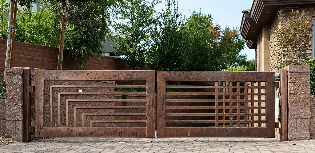 Custom driveway gate installation for a home entrance in Indianapolis, IN