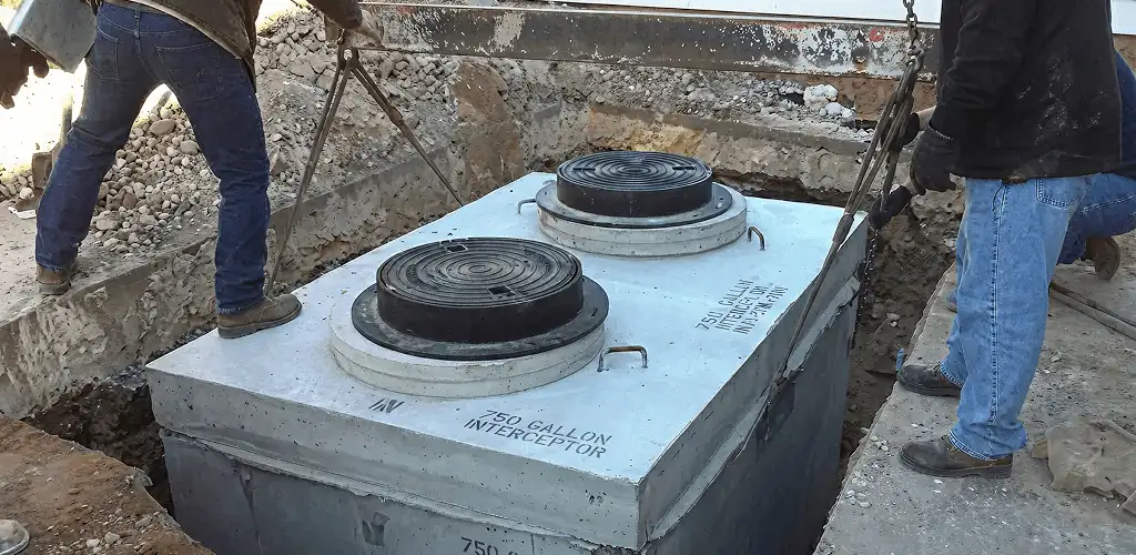 Grease trap installation for a commercial property drainage system in Indianapolis, IN