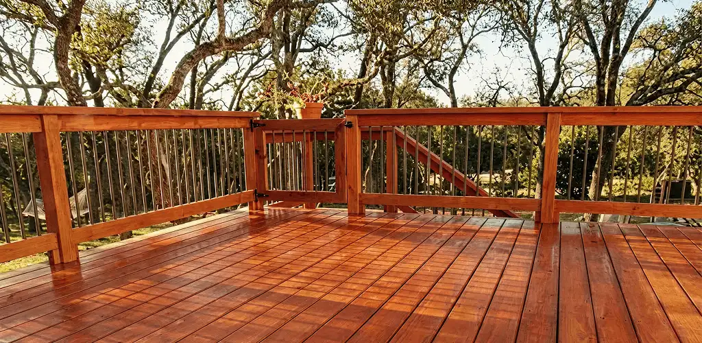 Deck sealing results with a freshly sealed wood deck in Indianapolis, IN